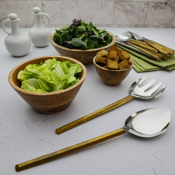 INOX Plateau Salad Serving 2 Pc. Set