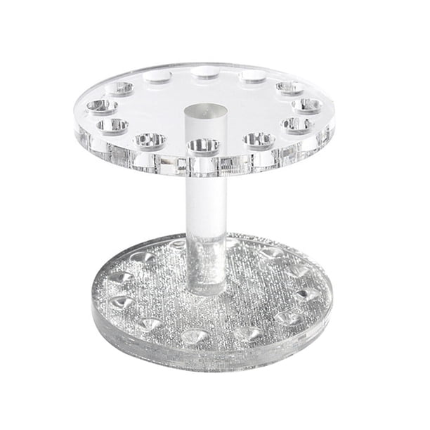 1 soporte redondo para bolígrafos de gel UV, soporte para bolígrafos de gel UV (plateado transparente).