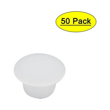 Uxcell 8mm Dia Plastic Straight Line Screw Cap Covers Hole Plugs Lids White (50-pack)