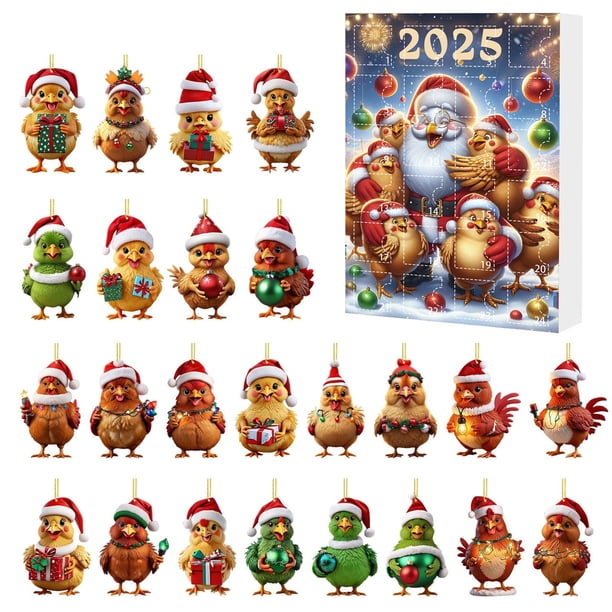 Calendario de Cuenta Regresiva para Navidad 2025, Bonita Decoración Acrílica, Caja de Regalo para Familiares y Amigos.