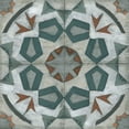 thumbnail image 2 of Vess, June Erica 15x15 Black Ornate Wood Framed with Double Matting Museum Art Print Titled - Verdigris Tile IV, 2 of 4