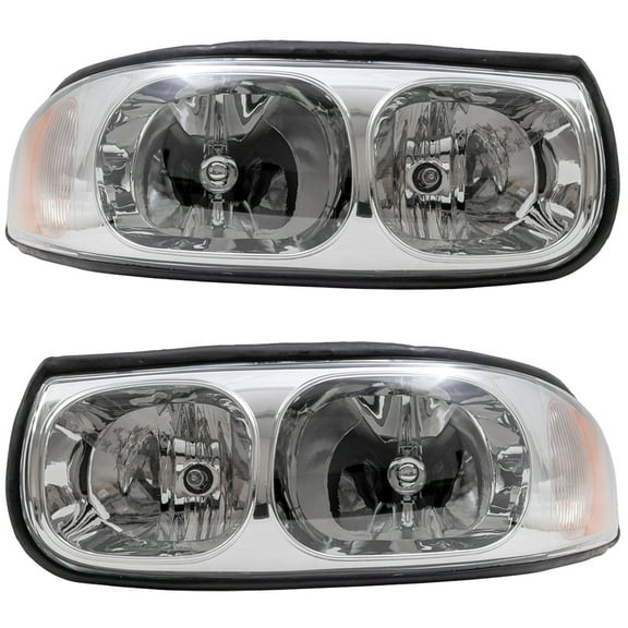 Brock Headlight for 2000-2005 LeSabre Custom w/ Fluted High Beam 3 Bulbs Set 19245377