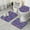 Blue Pioneer Flower, variant on Blue Floral and Petal Pattern Bathroom Rugs Sets 3 Piece,Toilet Cover Set,Absorbent Non Slip Bathroom Mats Sets with U-Shaped Contour Rug Toilet Rug Set