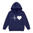 thumbnail image 6 of Ruyang Hoodie for Girls Heartbeat Heart Print Lightweight Long Sleeve Pullover Sweatshirt Toddlers Back to School Clothes, 6 of 6