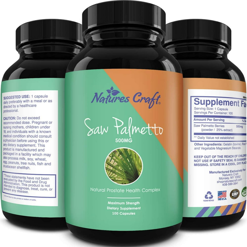 Natures Craft's Saw Palmetto Extract Berry Hair Loss Supplement for Hair Growth for Women and
