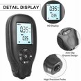 thumbnail image 4 of Car Paint Coating Thickness Gauge, Handheld Digital LCD Backlight with Calibration Sheets for Steel and Aluminum Base -(Black), 4 of 5