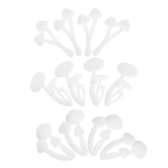 12 Pcs White Mushroom Garden Ornaments Decorative Mushrooom Craft Figurines for Outdoor Indoor