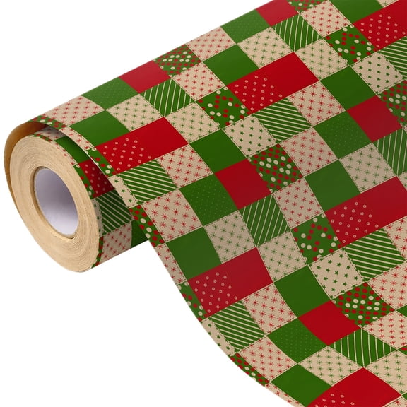Feledorashia Christmas Gift Wrapping Paper, Holiday Gift Wrap, Christmas Accent for Gift Box Craft Table Holiday Wrapping, Paper with Continuous Printed Roll for Cutting Folding and Package Covering