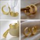 thumbnail image 5 of 2 pares de mujeres aretes decorativos semi-geométricos joyas de oreja regalos (dorado), 5 of 5