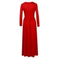 thumbnail image 4 of Brilliant Winter Dresses for Women Women Casual Long Sleeve Sexy Plus Size Loose Plain Pockets Long Maxi Dress Red 2x, 4 of 6