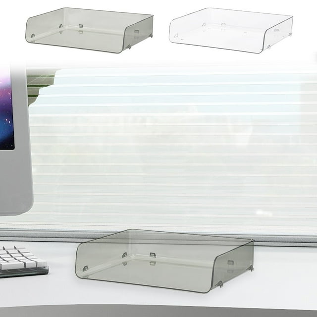 Estante Caja organizadora de escritorio apilable de acrílico verde con separadores para material de oficina (1 pieza) Rkxzt