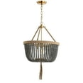 thumbnail image 4 of Safavieh Adra 3-Light Nautical Beaded Pendant, Brass Gold/Dark Grey, 4 of 6