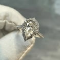 thumbnail image 3 of solitaire jewels 2CT Art Deco Pear Moissanit Halo Engagement Ring For Women, 18K Yellow Gold, 3 of 6