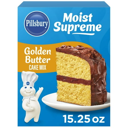 Pillsbury Moist Supreme Golden Butter Cake Mix, 15.25 oz Box