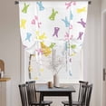 thumbnail image 3 of Bunny Easter Tie Up Curtains 45 Inches Long, Kitchen Window Curtains Over Sink, Spring Rabbits Modern Art Small Window Curtains Shade Balloon Curtains Valances for Bedroom/Cafe 34"x45", 3 of 8