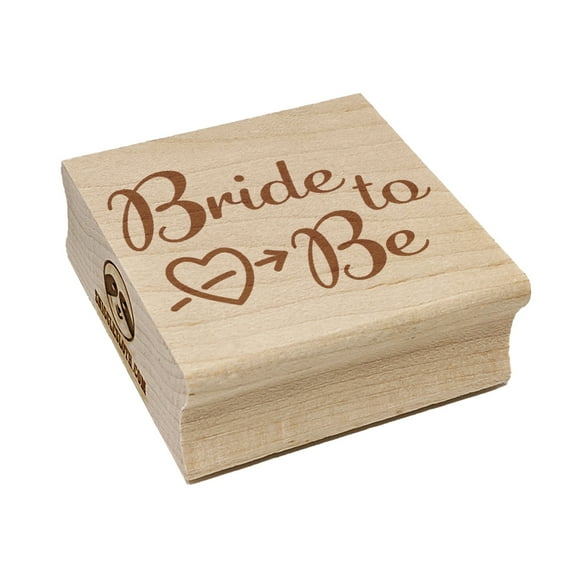 Bride to Be with Heart Wedding Bridal Shower Square Rubber Stamp Stamping Scrapbooking Crafting - Small 1.25in