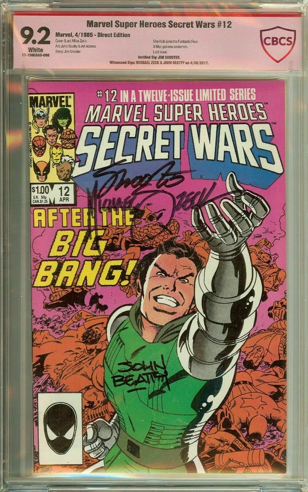 Secret Wars #12 Signed Mike Zeck John Beatty Jim Shooter