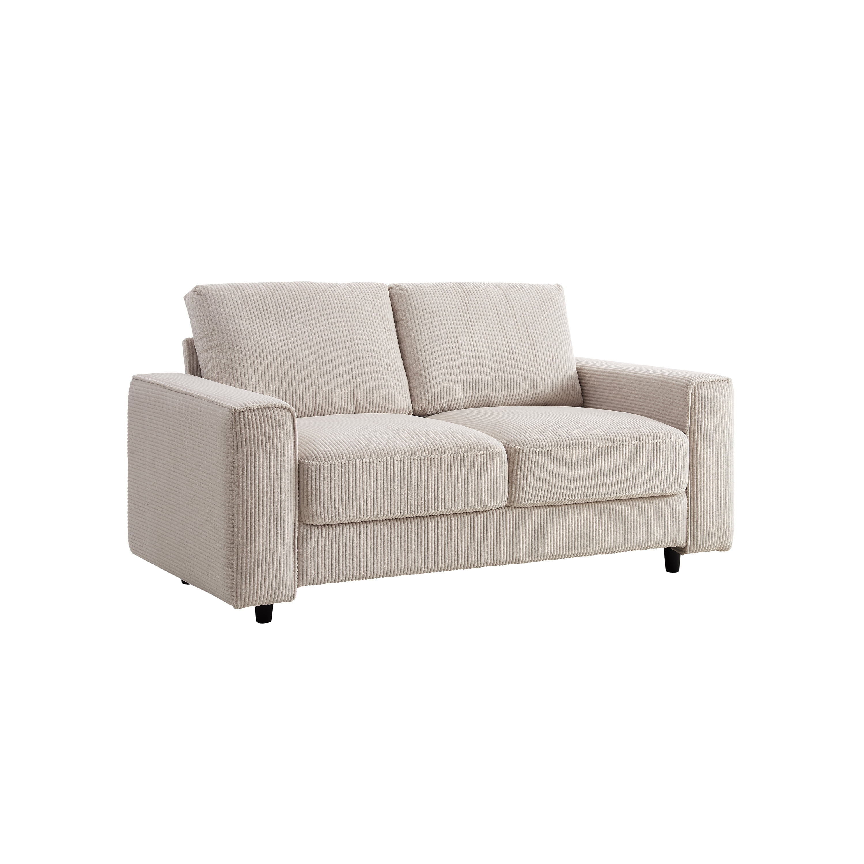 Modern Contemporary Upholstered Corduroy Plush Tufted Loveseat, Beige