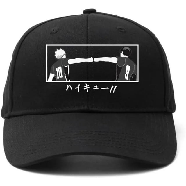 Casquette de Baseball Imprimée Anime Haikyuu en Coton Lavé Taille Ajustable pour Hommes Femmes