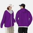 thumbnail image 3 of Rocae Purple Print Breathable Sun Protection Hoodie Quick-Dry Lightweight Long Sleeve Hoodie Unisex Running Sports Shirt Small, 3 of 9