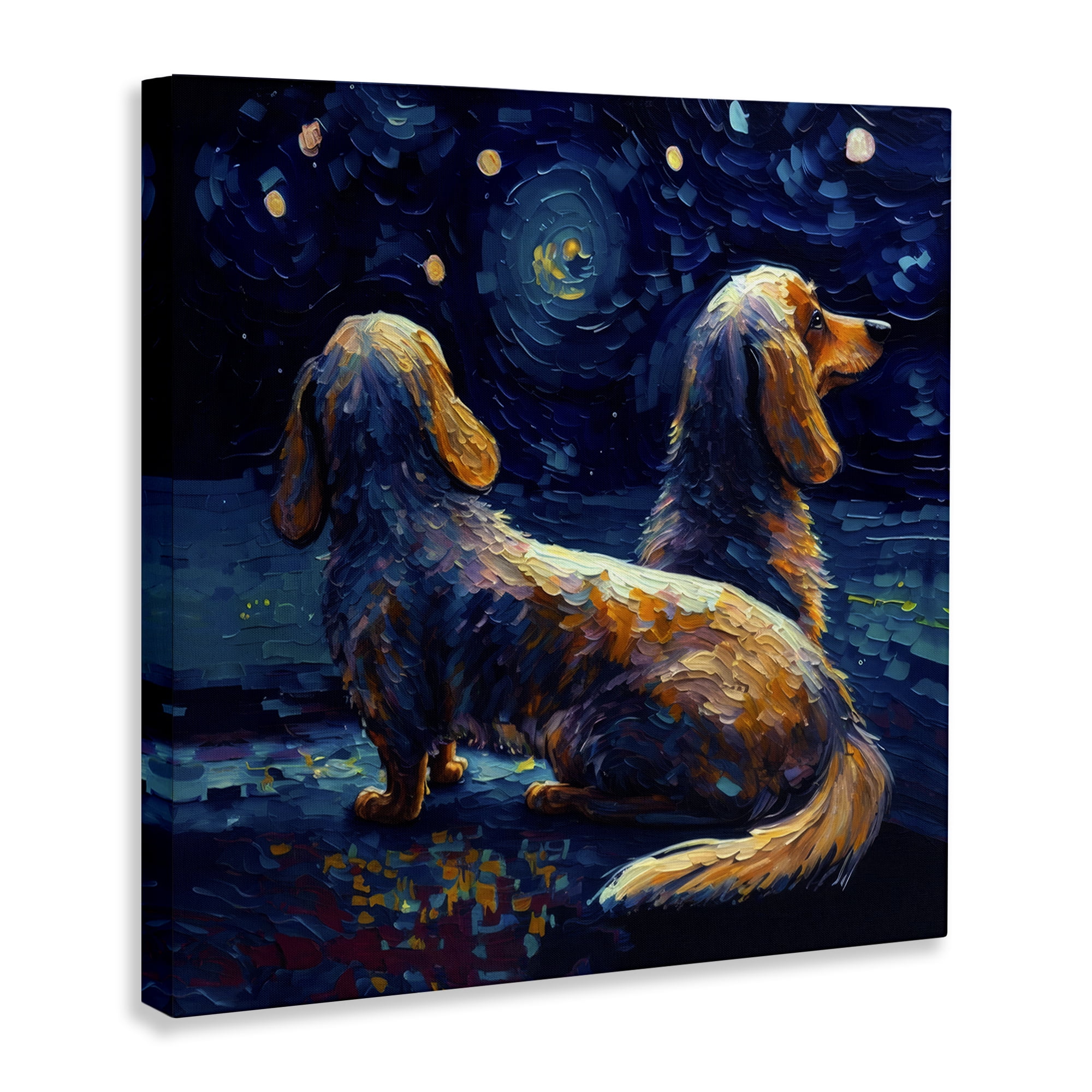 Stupell Industries Van Gogh Style Dogs Animals Painting Wrapped Canvas Art Print Wall Art, 24 x 24