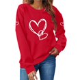 thumbnail image 2 of Kilaqueen Valentines Day Sweatshirt for Women Casual Plus Size Love Letter Long Sleeve Shirts Heart Grahic Valentines Gifts Round Neck Baggy Blouse Tops, 2 of 6