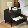 thumbnail image 4 of Wirrytor Modern Flutted NightStand with 2 Drawers, Farmhouse Sofa Table with Storage, Bedside Table for Living Room(Black), 4 of 6
