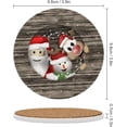 thumbnail image 3 of Round Drink Coasters 2 Pcs Merry Christmas Reindeer Snow Santa Absorbent Ceramic Coaster with Cork Base for Coffee Cups Housewarming Gift for Home Decor, 3 of 6