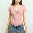 thumbnail image 2 of Kids T-Shirt, Solid Color V-Neck Casual Sports Short Sleeve Top, 2 of 5