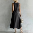 thumbnail image 6 of fheaev Women's Maxi Dress Linen Relaxed Fit Sleeveless Button Front Slit for Everyday Gray XL, 6 of 7
