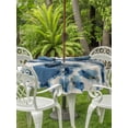 thumbnail image 2 of Outdoor Tablecloth with Umbrella Hole and Zipper, Navy Blue Floral Round Table Cloth 60 Inch Waterproof Tablecloth, Spring Flowers Rustic Butterfly Picnic Table Cover for Patio Camping, 2 of 7