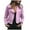 Pink, variant on NARABB Denim Jacket Women's Long Sleeve Open Front Short Cardigan Zipper Jacket Top Loose Fit Top