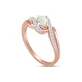thumbnail image 3 of AFFY Wave Design, Oval Cut Lab Created Opal And Simulated White Sapphire Bypass Frame Promise Ring In 14k Yellow Gold Over Sterling Silver Ring Size-4, 3 of 5
