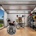 thumbnail image 4 of EastVita 12 x 10 ft Outdoor Metal Storage Shed with Windows and Lockable Doors Heavy-Duty Garden Tool Shed Brown, 4 of 8