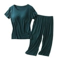 thumbnail image 1 of Birdeem Blouses pour Femmes Ensemble de Vêtements de Maison à Col Rond Manches Courtes avec Coussin de Poitrine et Shorts, 1 of 10