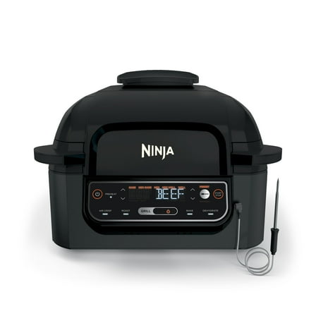 Ninja® Foodi™ Smart 5-in-1 Indoor Grill with 4-Quart Air Fryer, Roast, Bake, Dehydrate, and Smart Cook System, LG451BK
