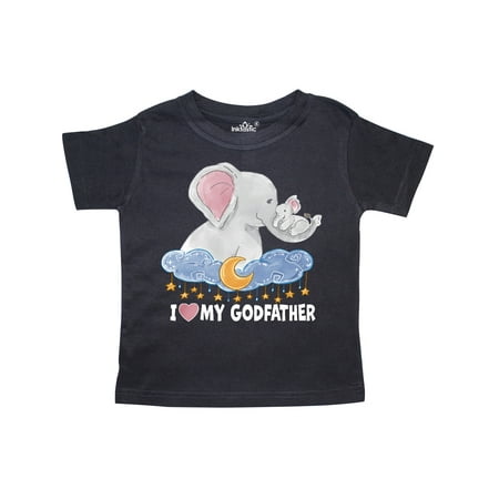 

Inktastic I Love My Godfather Cute Elephants with Moon and Stars Gift Toddler Boy or Toddler Girl T-Shirt