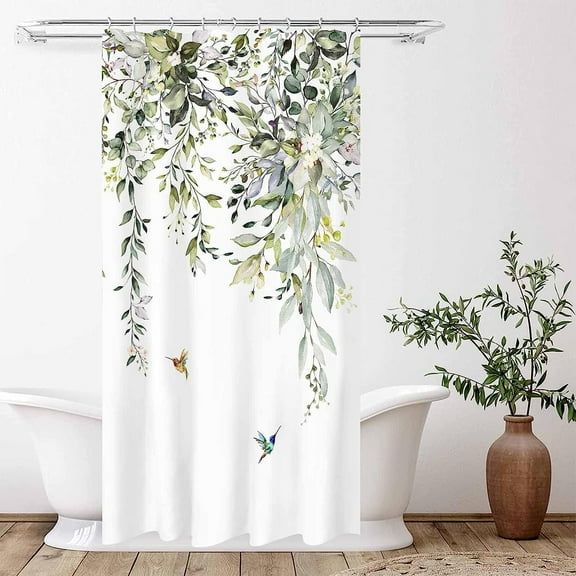 Stall Narrow Shower Curtain Sets Green Sage Small Shower Curtain Dorm Half Size Waterproof Fabric Shower Curtain 36"×72" with 12 Hooks RV Bathroom Accessorie Decorations