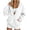 White, variant on HAOTAGS Women's Long Sleeve Sweatshirt Casual Loose Button Collared V Neck Pullover Top with Pocket Navy Size 2XL