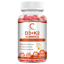 Vitamin D3 K2 Gummies Easy to Chew for Heart, Bone & Immune Support- 60 Ct by GPGP
