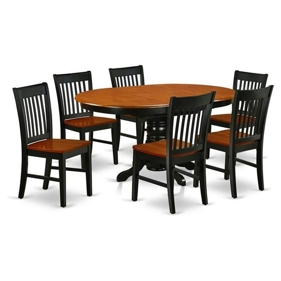 Atlin Designs 7-piece Wood Dining Set in Black/Cherry