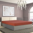 thumbnail image 2 of PiccoCasa 110GSM Brushed Microfiber Fitted Sheet with 16" Depth, Orangered Twin, 2 of 7