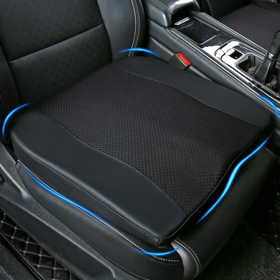 Memory Foam Car Seat Cushion - Sciatica & Lower Back Pain Relief for Car, Office, Black