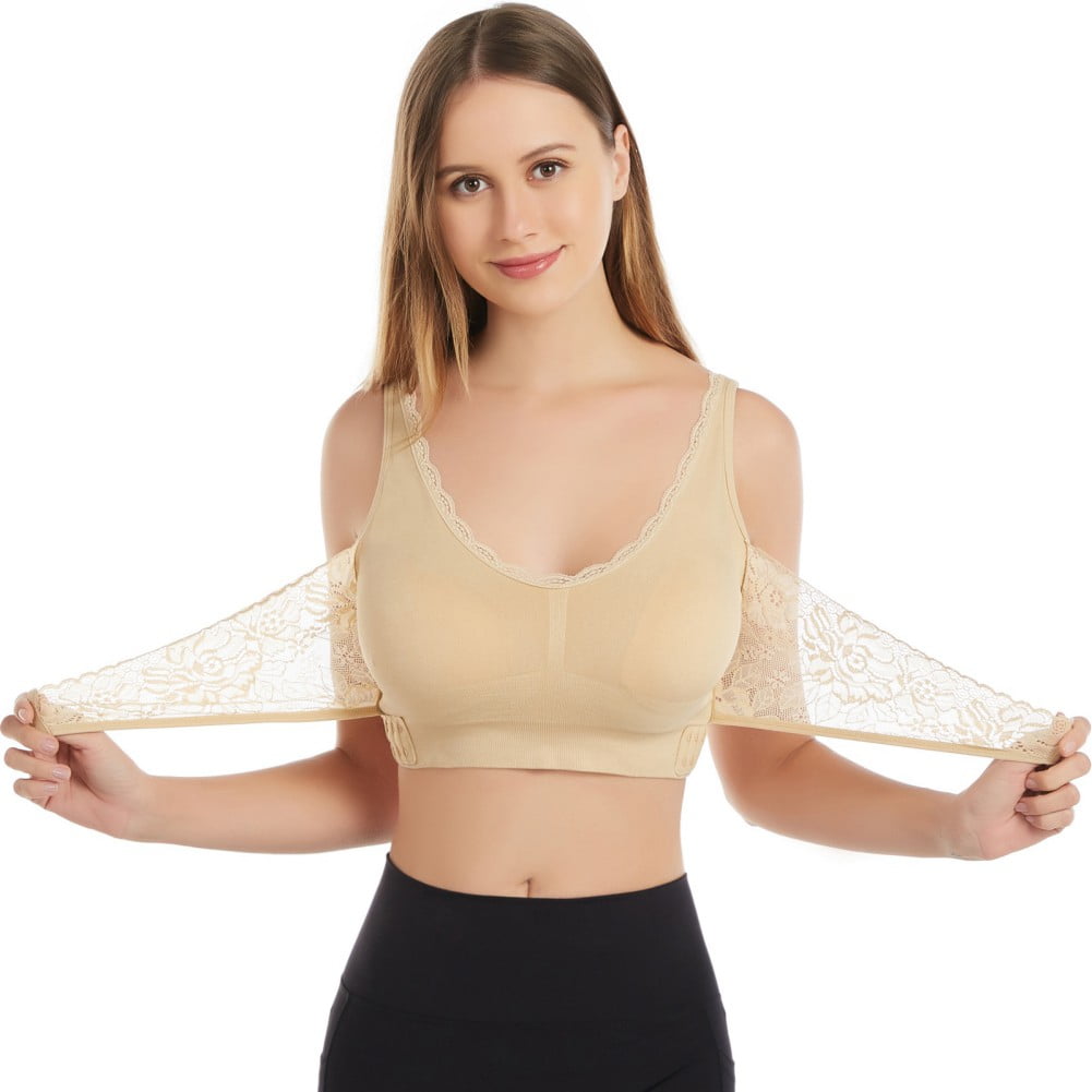 Pretty Comy Sports Bras for Women Front Criss Cross Bras Side Buckle Lace  Sports Bras Wireless Push Up Seamless Bra with Removable Pad - Walmart.com