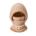 thumbnail image 7 of XIAOCHA Women’S Fair‑Isle Balaclava，Pom‑Pom Hats，Fall‑Winter Outdoor Trapper,Khaki, 7 of 7