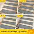 thumbnail image 6 of Non-Slip Stair Treads for Wooden Steps Indoor, 15 Pack 8" X 30" Edging Stair Rugs with TPE Backing, 0.4"Thick Carpet Stair Treads for Kids Elders & Pets, 100% Polyester Soft Stair Runners, Light Grey, 6 of 14