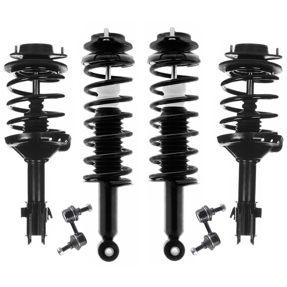 Detroit Axle - 6pc Struts Sway Bars for 2008-2011 Subaru Impreza, 4 Front Rear Struts with Coil Spring 2 Front Sway Bar End Links 2009 2010 Replacement Suspension Kit
