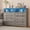 ‎Grey, variant on 8 Drawers Wooden Dressers with Charging Station and LED Lights, Large Modern Wood Dresser for Bedroom, Living Room, Hallway, Wide Chest of Drawers Wood TV Stand Dressers for 55 Inch TV (Grey_1)