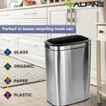 thumbnail image 6 of Alpine Industries Commercial Indoor Three-Stream Recycling Station 10.5 Gallon Stainless Steel, 6 of 8