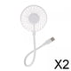 thumbnail image 1 of 2xMini Ventilador Portátil USB Ventilador De Escritorio Cable Flexible Para Viajes Diarios Ligero Blanco 35x8x2,8 Cm, 1 of 8